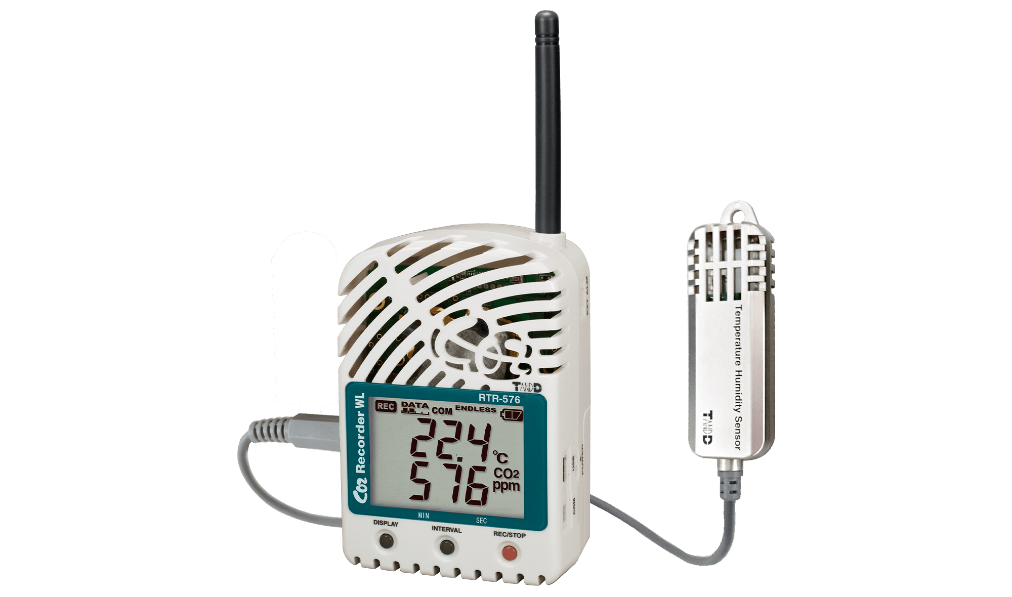 日本tandd進(jìn)口RTR-576-S溫濕度傳感器的無(wú)線(xiàn)二氧化碳記錄儀